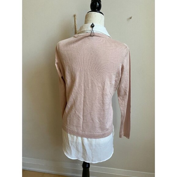 Adrianna Papell BNWOT  sweater women sz Medium NEW twofer collared - Picture 4 of 6